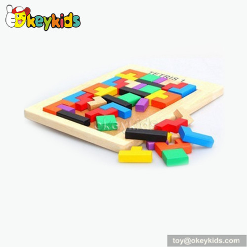 Best design children educational toy wooden tetris puzzle W13A098