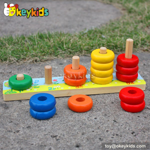 Birthday gift kids educational wooden stacking rings toy W13D073