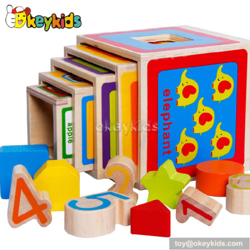 Classic nesting blocks kids educational wooden stacking toys W13D061