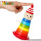 Colorful educational wooden clown baby stacking toys for sale W13D062