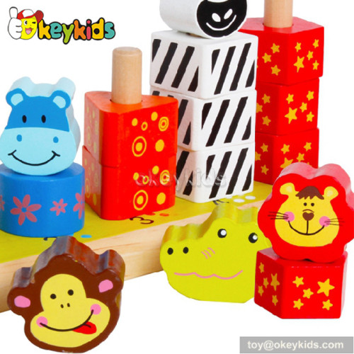 Lovely animal educational wooden baby stacking blocks W13D064