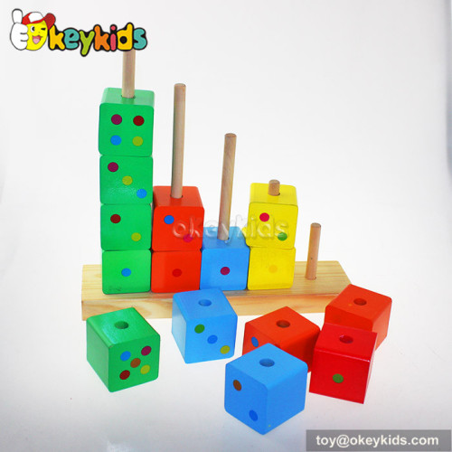 Cartoon educational kids wooden stacking blocks W13D066