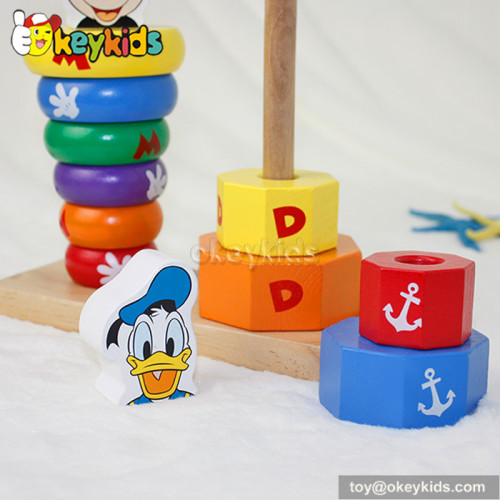 Top fashion cartoon wooden stacking toys for 1 year old W13D080