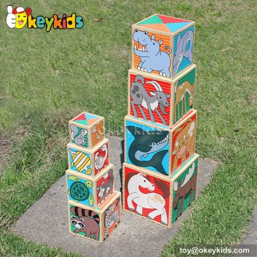 Top fashion chilren educational stackable wood cubes W13D072