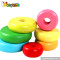 Colorful rainbow kids wooden stacking blocks for sale W13D117