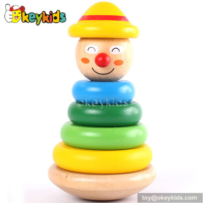 Best design funny wooden children's stacking rings for sale W13D094