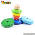 Best design funny clown wooden stackable baby toys for sale W13D116