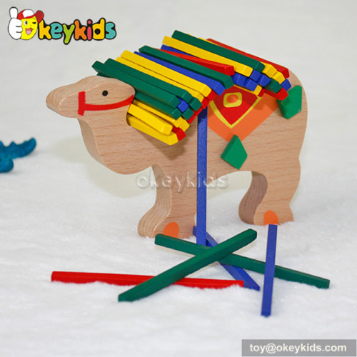 Most popular camel stick wooden toddler stacking blocks W13D085