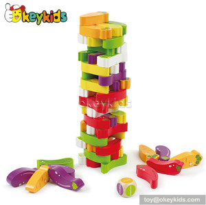New fashion vegetables shapes wooden jenga for kids W13D078