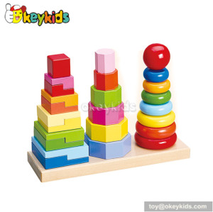 Most popular cartoon wooden baby stacking toys for sale W13D037