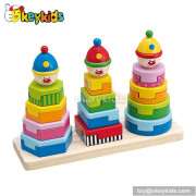 Most popular cartoon wooden educational stacking toys for toddlers W13D042
