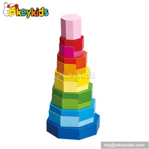 Most popular cartoon wooden kids stacking toys for sale W13D038