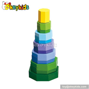 Most popular cartoon wooden stackable baby toys for sale W13D039