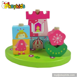 Wholesale high quality cartoon play wooden stacking blocks for toddlers W13D049