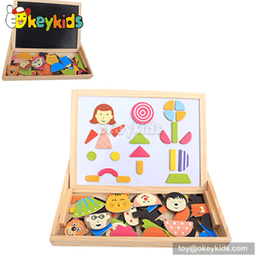 Best design double-sided educational wooden baby drawing toys W12B061