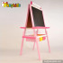 Best design educational red children wooden chalkboard easel W12B049B