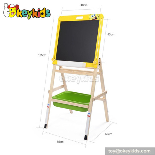 Best design double-sided educational children wooden drawing board for sale W12B056