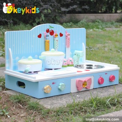 2016 Newest design blue tabletop wooden toddler kitchen for sale W10C236