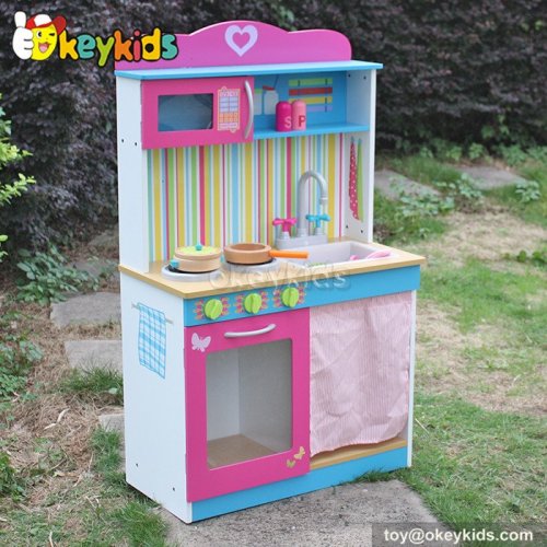 Most popular educational toy children wooden play kitchen sets W10C044