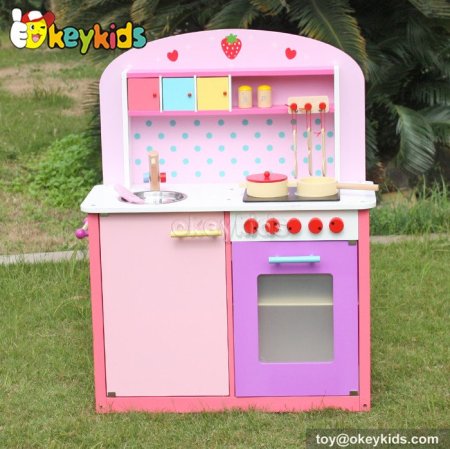 Cooking Play Toy Pink Wooden Kitchen Set For Girls W10c231 China