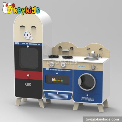 New design cooking play toy wooden kids toy kitchen W10C240