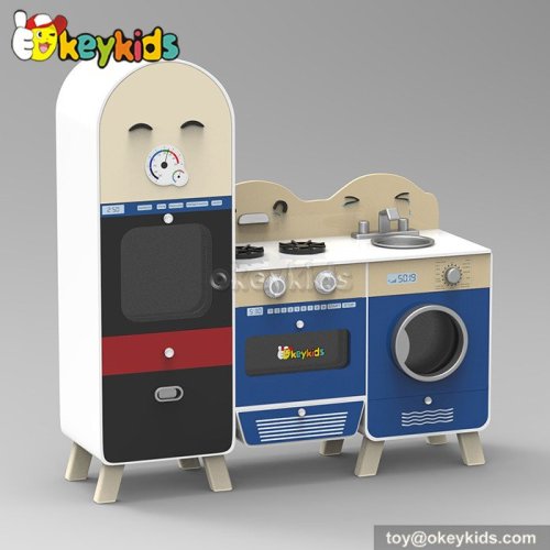 New design cooking play toy wooden kids toy kitchen W10C240