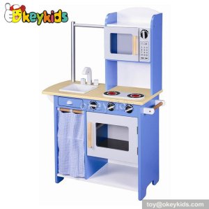 New design children cooking play toy wooden play kitchen sets W10C107