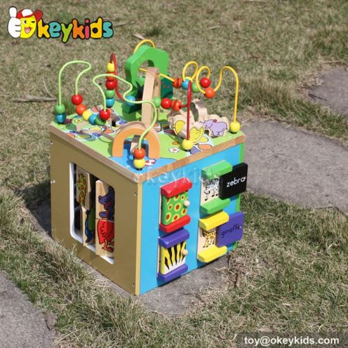 Okeykids Best design educational beads and maze toy children wooden activity cube W12D048