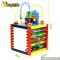 Top fashion educational beads and maze toy wooden toddler activity cube W12D027