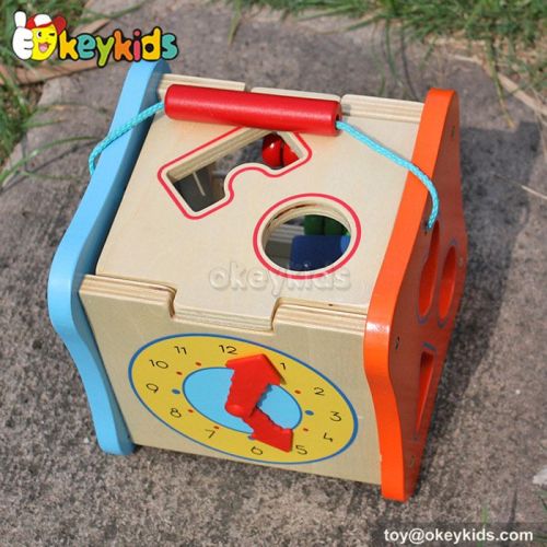 Most popular educational beads and maze toy wooden multi activity cube W12D061