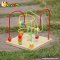 Top sale preschool multi beads toy wooden activity cube for babies W11B059