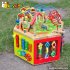 Top fashion kids preschool multi beads toy wooden toy cube W11B061