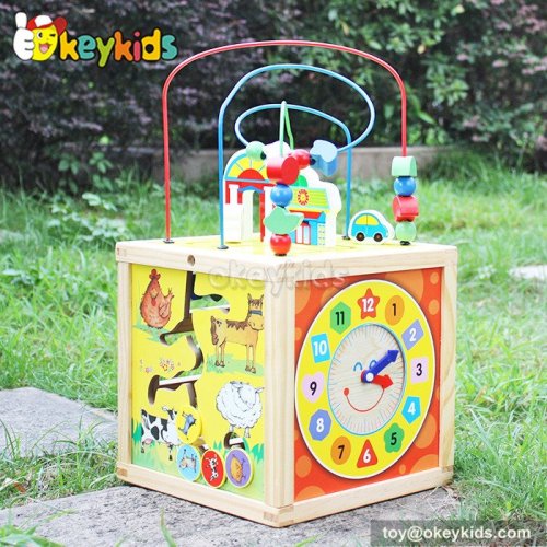 Top fashion kids multi toy wooden 5 in 1 activity cube W11B127