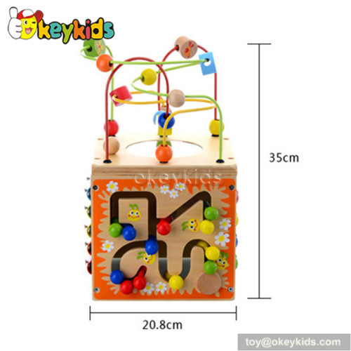 Most popular toddlers educational toy wooden activity cube for kids W11B122
