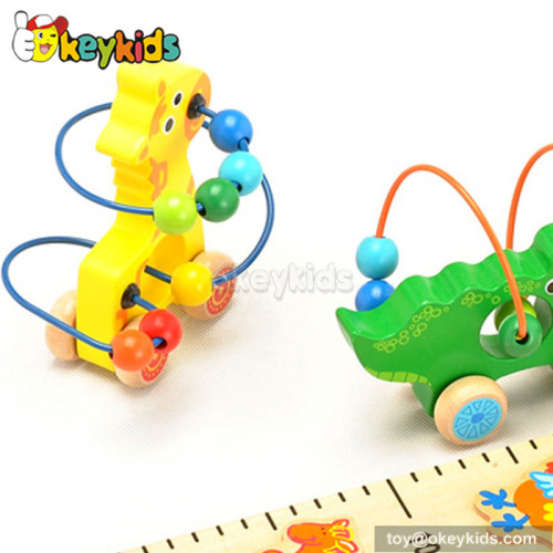 Top fashion toddlers preschool wooden wire bead toys for 1 year old boys W11B072