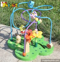 Top fashion toddlers home play wooden wire bead maze for 1 year old W11B080
