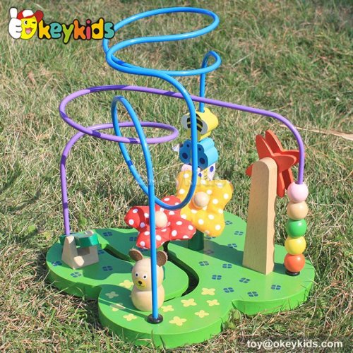 Top fashion toddlers home play wooden wire bead maze for 1 year old W11B080