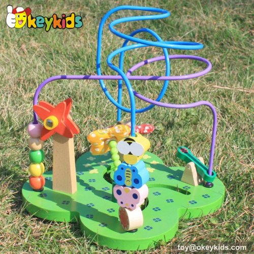 Top fashion toddlers home play wooden wire bead maze for 1 year old W11B080