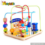 Top fashion toddlers home play wooden bead and wire toy for 1 year old W11B120