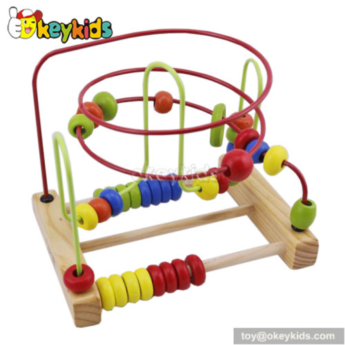 Best design educational wooden baby bead maze W11B056