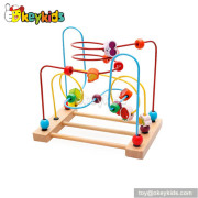 Wholesale cheap educational toy toddlers wooden tabletop bead maze W11B111