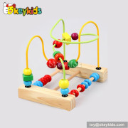 Wholesale cheap educational toy toddlers wooden wire and bead toy W11B116