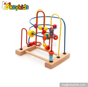 Wholesale cheap educational toy toddlers wooden wire bead toy W11B118