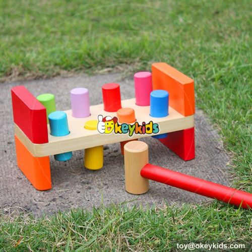 Most popular educational kids pound a peg wood toy with hammer W11G018
