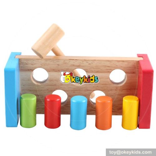 Most popular kids educational pounding bench wooden toy hammer and pegs W11G022