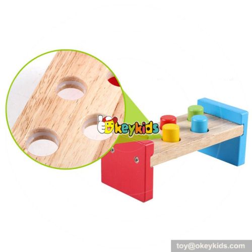 Most popular kids educational pounding bench wooden toy hammer and pegs W11G022