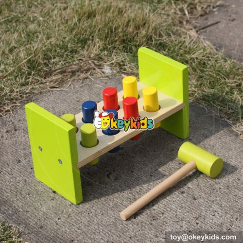 Most popular kids educational pounding bench wooden hammer toy W11G025