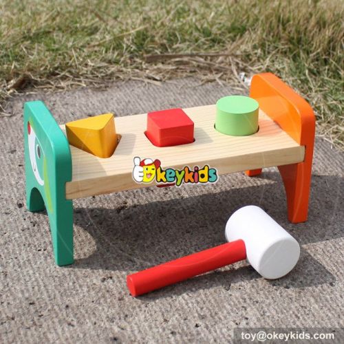 Most popular preschool kids pounding wooden hammer bench toy W11G026