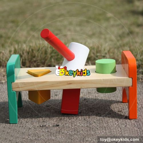 Most popular preschool kids pounding wooden hammer bench toy W11G026