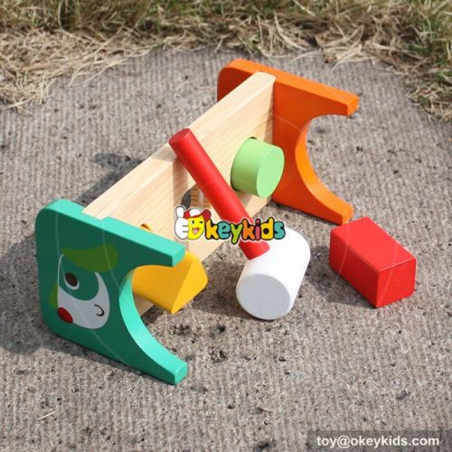 Most popular preschool kids pounding wooden hammer bench toy W11G026